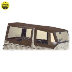 0801116 Mehari Hood Top Cover (With Fixing Bar) for Aluminium Windscreen - 4 Straps - Brown