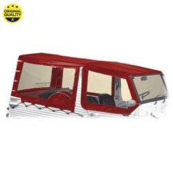0801118 Mehari Hood Top Cover (With Fixing Bar) for Aluminium Windscreen - 4 Straps - Red