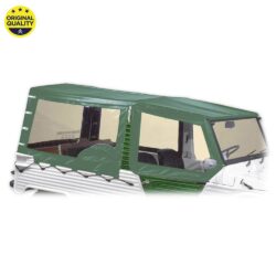 0801119 Mehari Hood Top Cover (With Fixing Bar) for Aluminium Windscreen - 4 Straps - Green