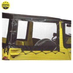 0801537 Mehari LEFT Side Cover for Aluminium Windscreen – 3 Straps – Black