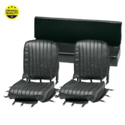 13040030 Mehari Seat Covers - Black - Complete Set - 2x Front &  1x Rear
