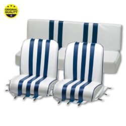 13040310 Mehari Seat Covers - Blue and White - Complete Set - 2x Front &  1x Rear